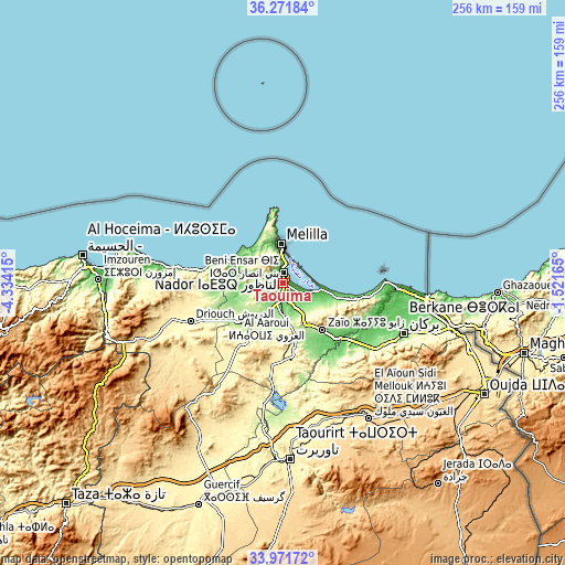 Topographic map of Taouima