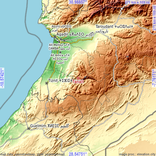 Topographic map of Tanalt