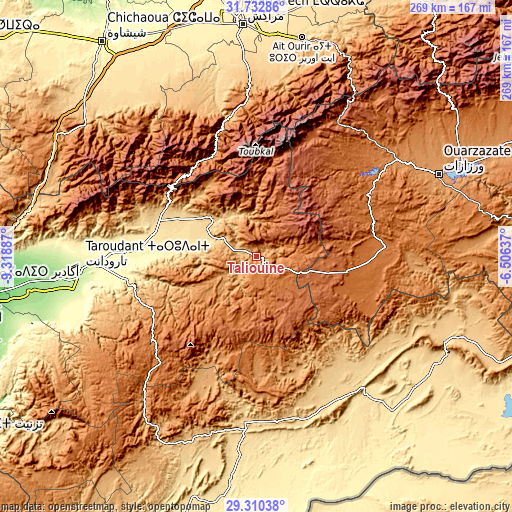 Topographic map of Taliouine