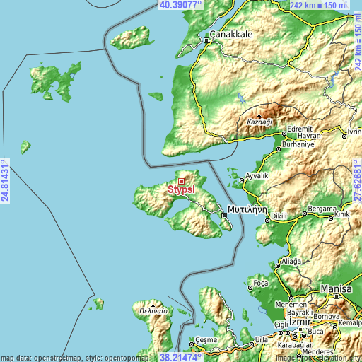 Topographic map of Stýpsi