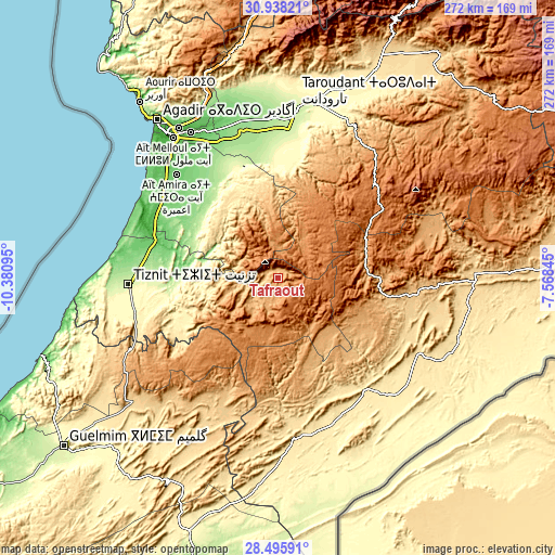 Topographic map of Tafraout