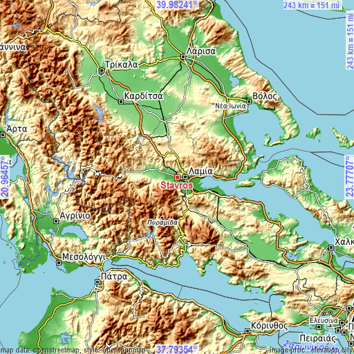 Topographic map of Stavrós