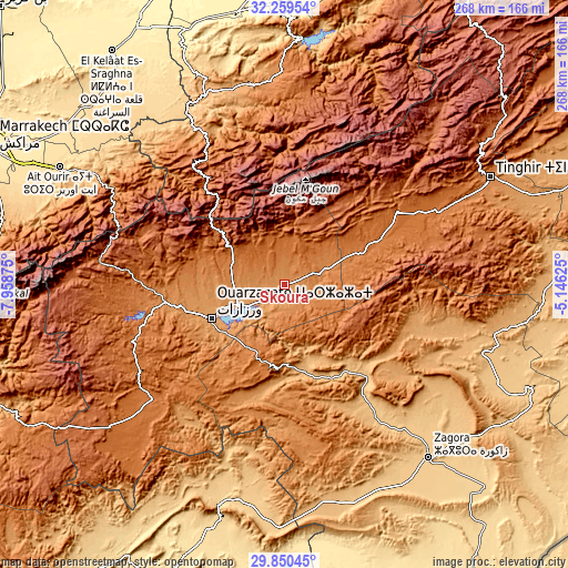 Topographic map of Skoura