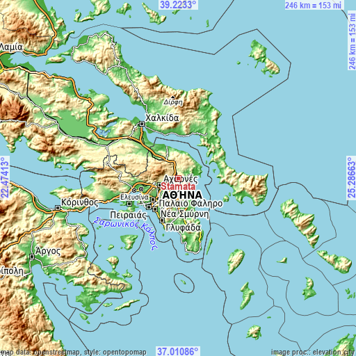 Topographic map of Stamáta