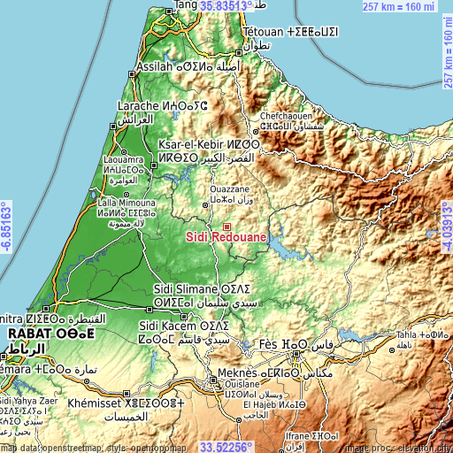 Topographic map of Sidi Redouane