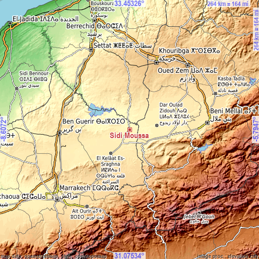 Topographic map of Sidi Moussa