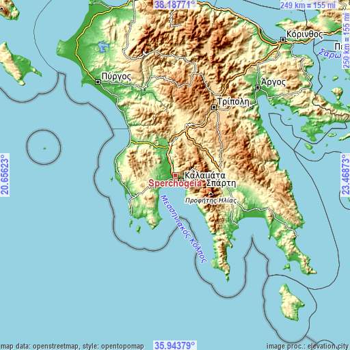 Topographic map of Sperchógeia