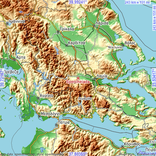 Topographic map of Spercheiáda