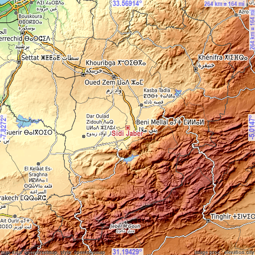 Topographic map of Sidi Jaber