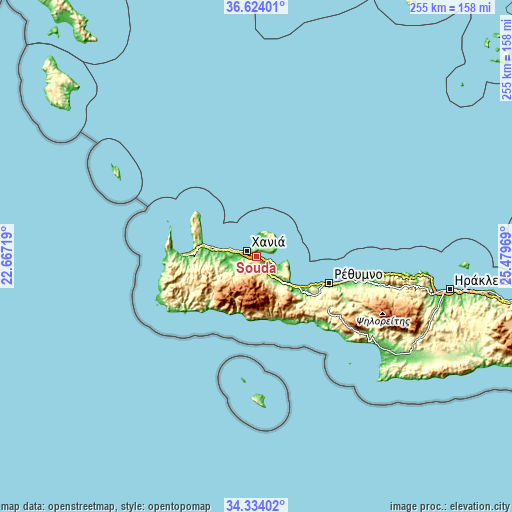 Topographic map of Soúda