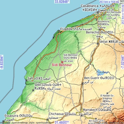 Topographic map of Sidi Bennour