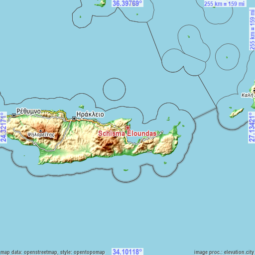 Topographic map of Schísma Eloúndas