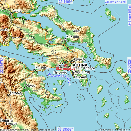 Topographic map of Skarmagkás