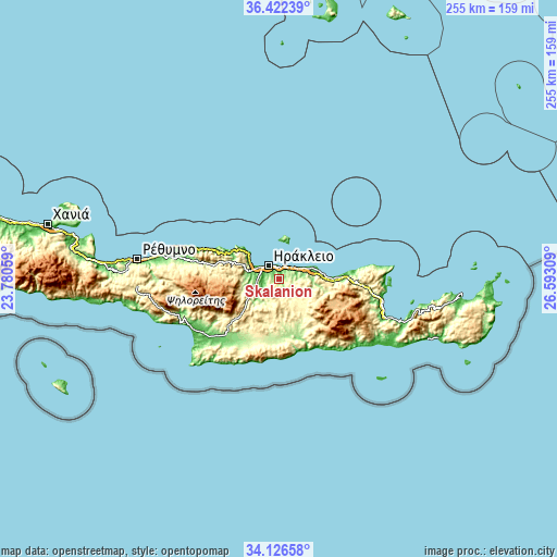 Topographic map of Skalánion