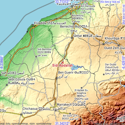 Topographic map of Sidi Abdallah