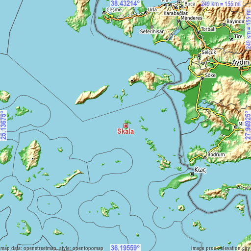 Topographic map of Skála