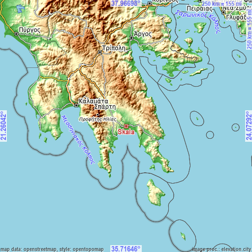 Topographic map of Skála