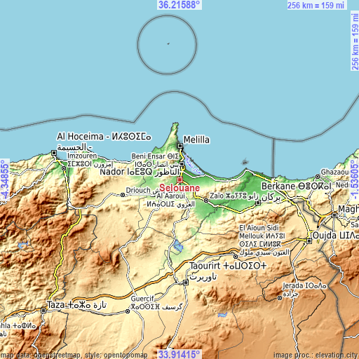 Topographic map of Selouane