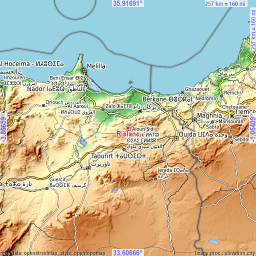 Topographic map of Rislane