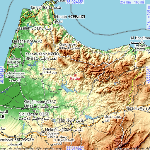 Topographic map of Ratba