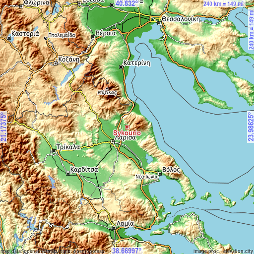 Topographic map of Sykoúrio