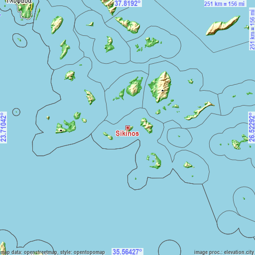 Topographic map of Síkinos