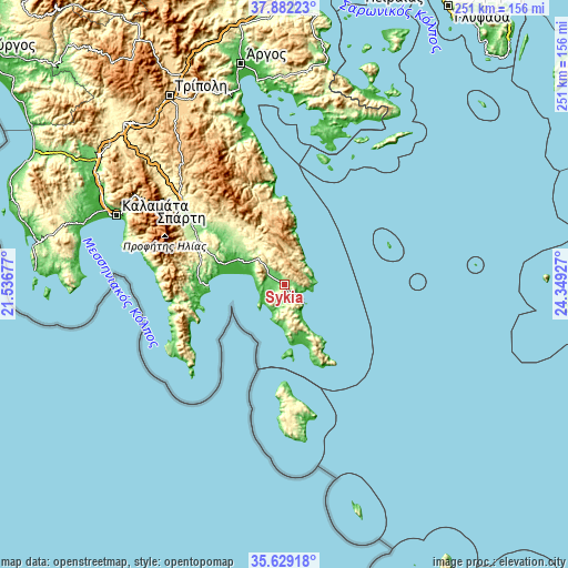 Topographic map of Sykiá