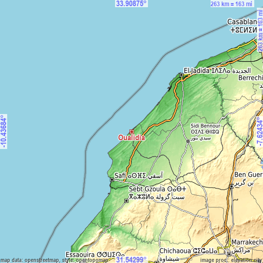 Topographic map of Oualidia