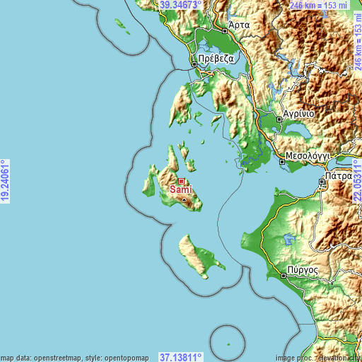 Topographic map of Sámi