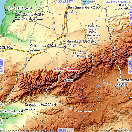 Topographic map of Moulay Brahim