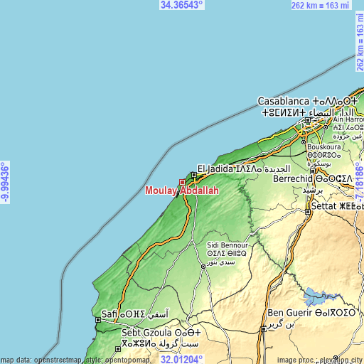Topographic map of Moulay Abdallah