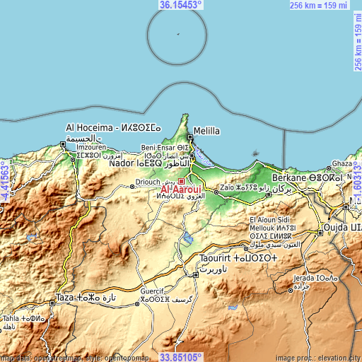Topographic map of Al Aaroui
