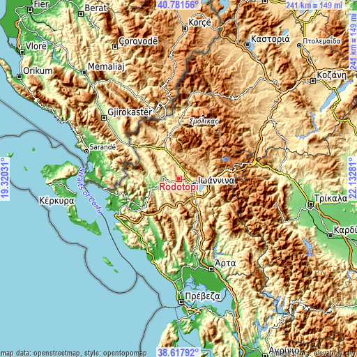 Topographic map of Rodotópi