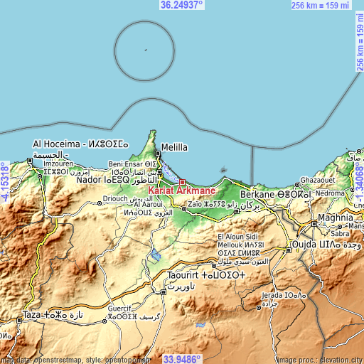 Topographic map of Kariat Arkmane