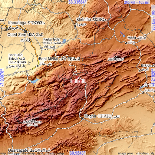 Topographic map of Imilchil