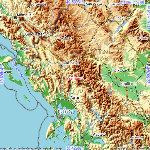 Topographic map of Prámanta