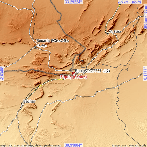 Topographic map of Figuig (Centre)