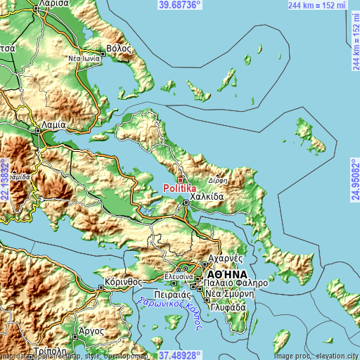 Topographic map of Politiká