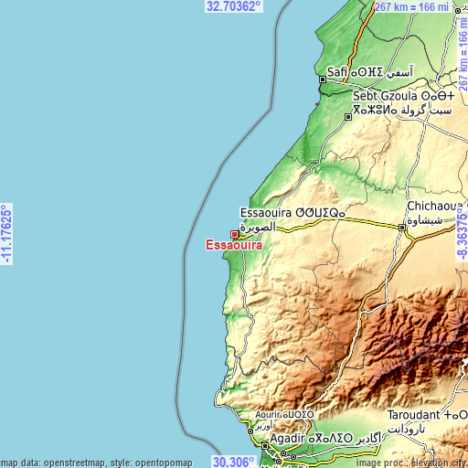 Topographic map of Essaouira