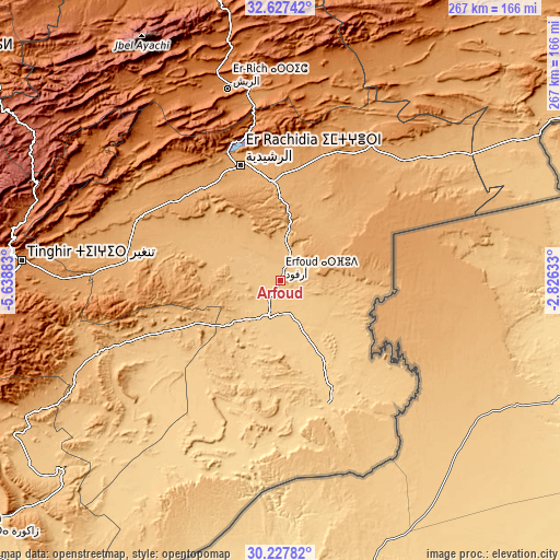 Topographic map of Arfoud