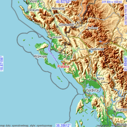 Topographic map of Platariá