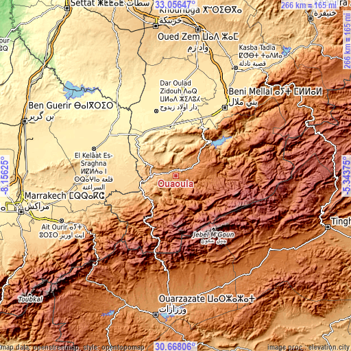 Topographic map of Ouaoula