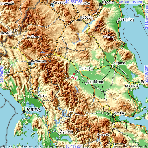 Topographic map of Pigí