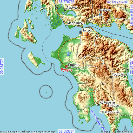 Topographic map of Pýrgos