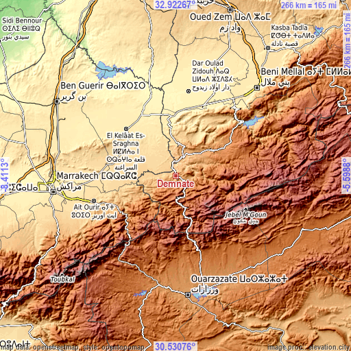 Topographic map of Demnate