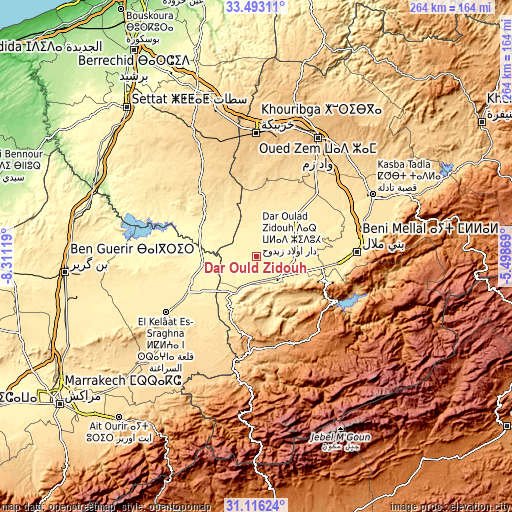 Topographic map of Dar Ould Zidouh