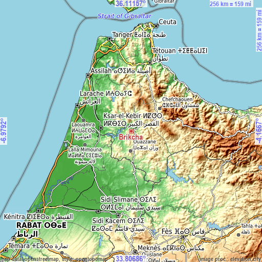 Topographic map of Brikcha
