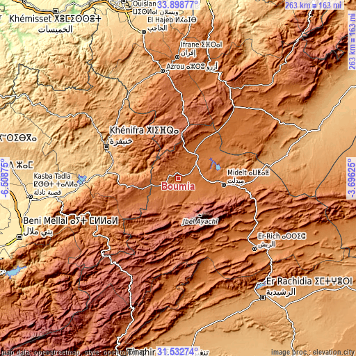 Topographic map of Boumia