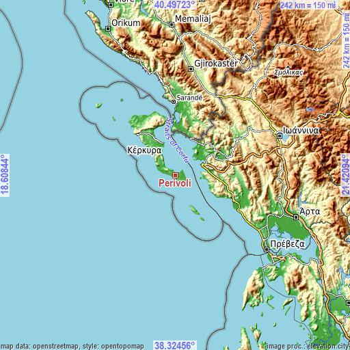 Topographic map of Perivóli