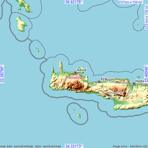 Topographic map of Perivólia